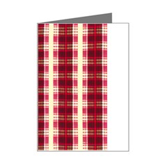 Retro 60s 50s Plaid Pattern 4 Mini Greeting Card by violetheavensky