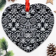 Gothic Leaf Pattern 3 Ornament (heart) by violetheavensky