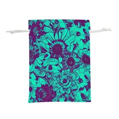 Mid Century Retro Floral 1970s 1960s Pattern 101 Lightweight Drawstring Pouch (m) by violetheavensky