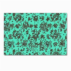 Mid Century Retro Floral 1970s 1960s Pattern 102 Postcards 5  X 7  (pkg Of 10) by violetheavensky