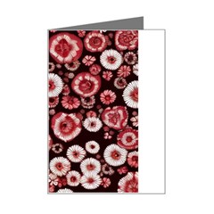 Mid Century Retro Floral 1970s 1960s Pattern 96 Mini Greeting Card by violetheavensky