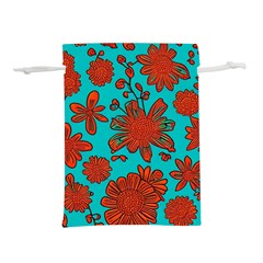 Mid Century Retro Floral 1970s 1960s Pattern 103 Lightweight Drawstring Pouch (s) by violetheavensky