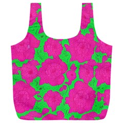 Mid Century Retro Floral 1970s 1960s Pattern 98 Full Print Recycle Bag (xxl) by violetheavensky