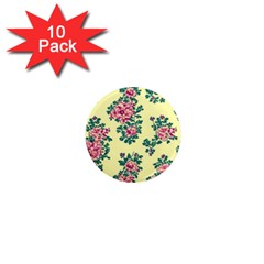 Retro 1880s Flowers Pattern 8 1  Mini Magnet (10 Pack)  by violetheavensky