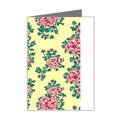 Retro 1880s Flowers Pattern 8 Mini Greeting Card by violetheavensky