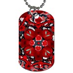 Mid Century Retro Floral 1970s 1960s Pattern 105 Dog Tag (Two Sides) Front