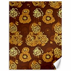 Mid Century Retro Floral 1970s 1960s Pattern 95 Canvas 12  X 16  by violetheavensky