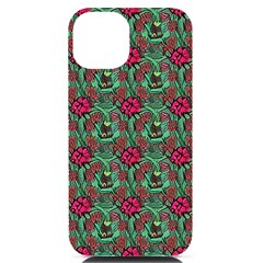 Retro 1880s Flowers Pattern 3 Iphone 14 Black Uv Print Pc Hardshell Case by violetheavensky