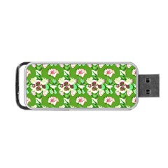 Retro 1880s Flowers Pattern 4 Portable Usb Flash (one Side) by violetheavensky