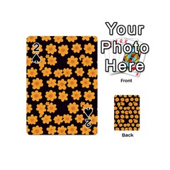 Retro 40s 50s Flowers Pattern Halloween 4 Playing Cards 54 Designs (mini) by violetheavensky