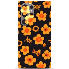 Retro 40s 50s Flowers Pattern Halloween Samsung Galaxy S24 Ultra 6 9 Inch Black Tpu Uv Case by violetheavensky
