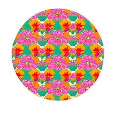 Retro 40s 50s Mexico Flowers Pattern Mini Round Pill Box (pack Of 5) by violetheavensky