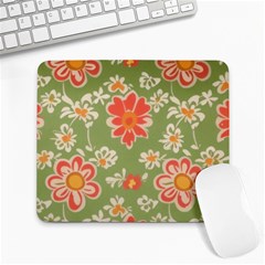 Retro 40s 50s Mexico Flowers Pattern 3 Large Mousepad by violetheavensky