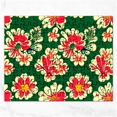 Retro 40s 50s Mexico Flowers Pattern 2 Rectangular Jigsaw Puzzl by violetheavensky