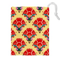 Retro 40s 50s Mexico Flowers Pattern 4 Drawstring Pouch (5xl) by violetheavensky