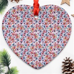 Floral Mix Heart Ornament (two Sides) by DinkovaArt