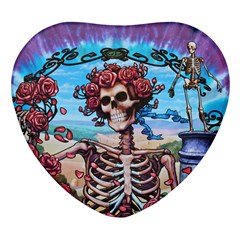 Grateful Dead Hippie Peace Roses Rock Music Legend Heart Glass Fridge Magnet (4 Pack) by Tsamara