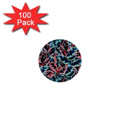 Leaves Nature Pattern Patterns Colorful 1  Mini Buttons (100 Pack)  by Tsamara