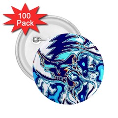 Trippy Dippy Bears Blue Dancing Greatful Dead Skull Steal Your Face 2 25  Buttons (100 Pack)  by Salmanaz77