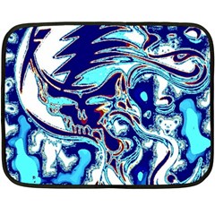 Trippy Dippy Bears Blue Dancing Greatful Dead Skull Steal Your Face Two Sides Fleece Blanket (mini) by Salmanaz77