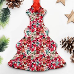 Red Flowers Christmas Tree Ornament (two Sides) by DinkovaArt