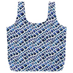 Blue Snake Full Print Recycle Bag (xxl) by DinkovaArt