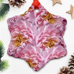 Peonies Nature Bloom Blossom Pink Ornament (snowflake) by Tsamara