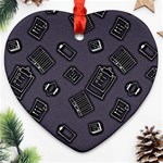 Background Wallpaper Pattern Notes Heart Ornament (Two Sides) Front