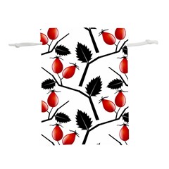 Rose Hip Pattern Branches Autumn Lightweight Drawstring Pouch (m) by Hannah976