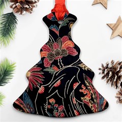 Red Flowers 2 Christmas Tree Ornament (two Sides) by DinkovaArt