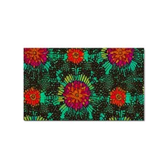 Mid Century Retro Floral 1970s 1960s Pattern 72 Sticker Rectangular (100 Pack) by violetheavensky