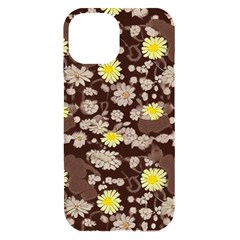 Mid Century Retro Floral 1970s 1960s Pattern 84 Iphone 15 Black Uv Print Pc Hardshell Case by violetheavensky