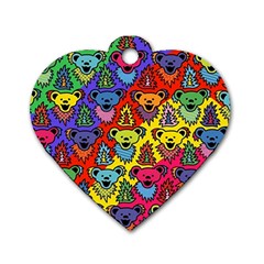Grateful Dead Jam Bears Dog Tag Heart (one Side) by Tsamara