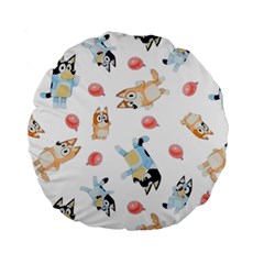 Bluey, Bluey Merch, Bluey Pattern, Bluey Bluey, Bingo, Bluey Design, Bluey Dog Standard 15  Premium Round Cushions by avitendut