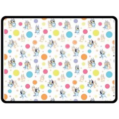 Bluey, Bluey Merch, Bluey Pattern, Bluey Bluey, Bingo, Bluey Design, Bluey Dog 80  X 56  Two Sides Fleece Blanket (large) by avitendut