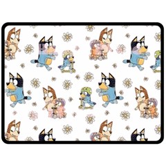 Bluey, Bluey Merch, Bluey Pattern, Bluey Bluey, Bingo, Bluey Design, Bluey Dog 80  X 56  Two Sides Fleece Blanket (large) by avitendut