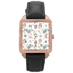 Bluey, Bluey Merch, Bluey Pattern, Bluey Bluey, Bingo, Bluey Design, Bluey Dog Rose Gold Leather Watch  by avitendut