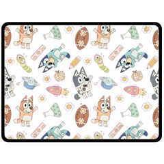 Bluey, Bluey Merch, Bluey Pattern, Bluey Bluey, Bingo, Bluey Design, Bluey Dog 80  X 56  Two Sides Fleece Blanket (large) by avitendut