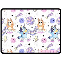 Bluey, Bluey Merch, Bluey Pattern, Bluey Bluey, Bingo, Bluey Design, Bluey Dog 80  X 56  Two Sides Fleece Blanket (large) by avitendut