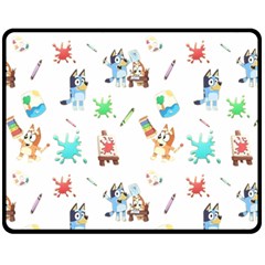 Bluey, Bluey Merch, Bluey Pattern, Bluey Bluey, Bingo, Bluey Design, Bluey Dog 60  X 50  Fleece Blanket (medium) by avitendut