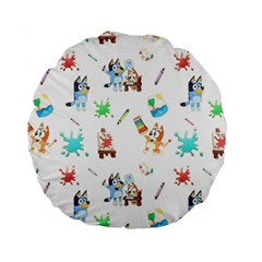 Bluey, Bluey Merch, Bluey Pattern, Bluey Bluey, Bingo, Bluey Design, Bluey Dog Standard 15  Premium Round Cushions by avitendut