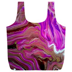 Magenta Waves Full Print Recycle Bag (xxl) by kaleidomarblingart