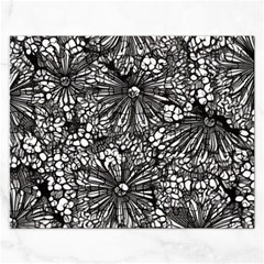 Mid Century Retro Floral 1970s 1960s Pattern 73 Rectangular Jigsaw Puzzl by violetheavensky