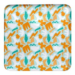 Design Pattern Seamless Tropical Square Glass Fridge Magnet (4 Pack) by Tsamara