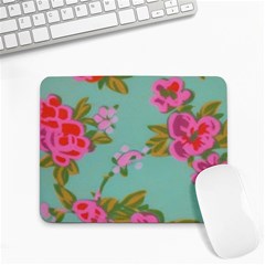 Mid Century Retro Floral 1970s 1960s Pattern 81 Small Mousepad by violetheavensky