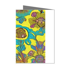 Mid Century Retro Floral 1970s 1960s Pattern 60 Mini Greeting Cards (pkg Of 8) by violetheavensky