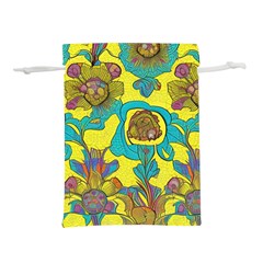 Mid Century Retro Floral 1970s 1960s Pattern 60 Lightweight Drawstring Pouch (s) by violetheavensky