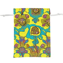 Mid Century Retro Floral 1970s 1960s Pattern 60 Lightweight Drawstring Pouch (xl) by violetheavensky