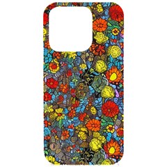 Mid Century Retro Floral 1970s 1960s Pattern 56 Iphone 15 Pro Black Uv Print Pc Hardshell Case by violetheavensky