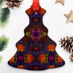 Mid Century Retro Floral 1970s 1960s Pattern 67 Christmas Tree Ornament (two Sides) by violetheavensky